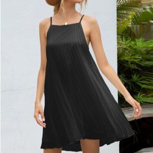 SHEIN Black Swing Pleated Cami Dress - Size Small - NWOT